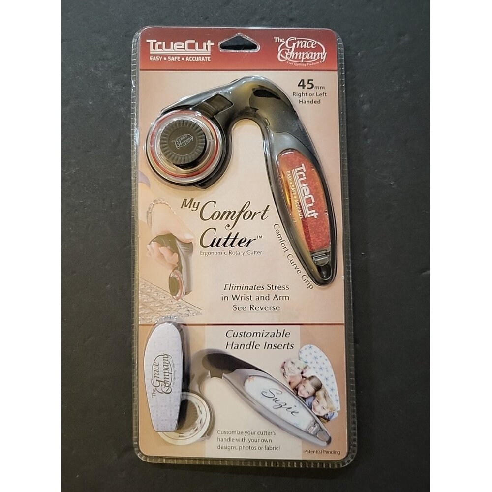 TrueCut Comfort Rotary Cutter 45mm Right or Left Handed Customizable Handle NEW